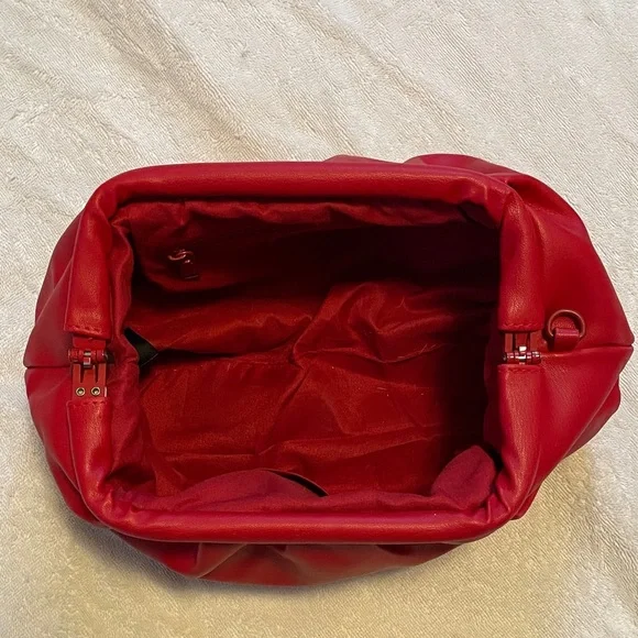 Badgley Mischka Red Faux Leather Clutch - Picture 3 of 6